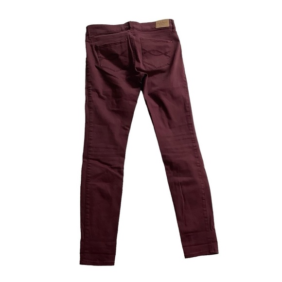 Abercrombie and Fitch Crimson Red Burgundy Skinny Ankle Jeans Size 2 Y2K 26 - Picture 2 of 9